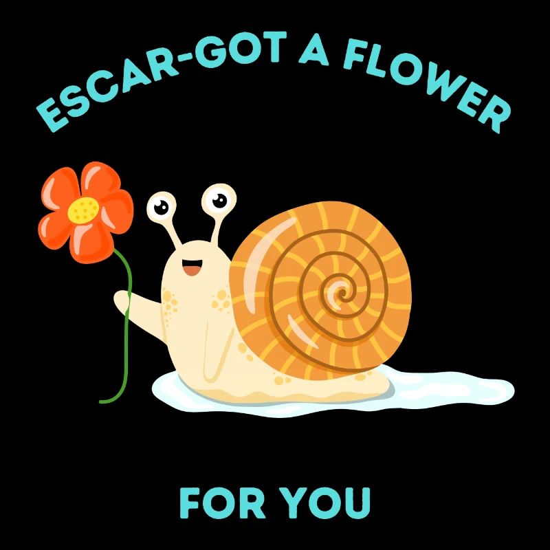 Escar-got a flower for you - Friendly snail