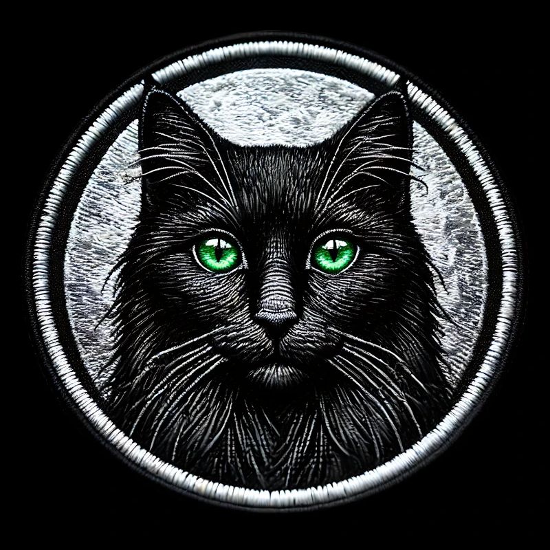 Mystical black cat motif – elegant graphics