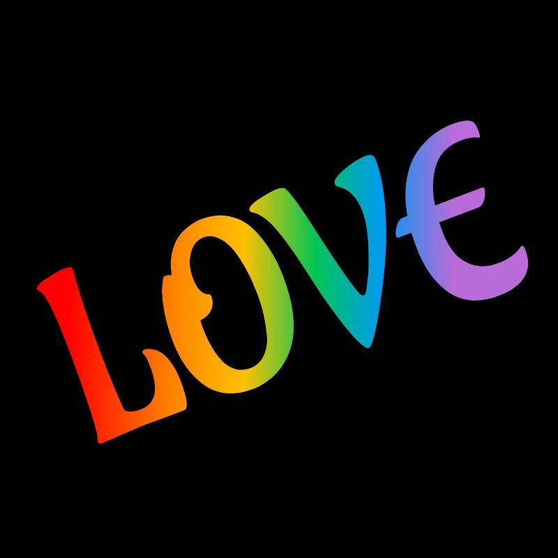 Amour arc-en-ciel rétro