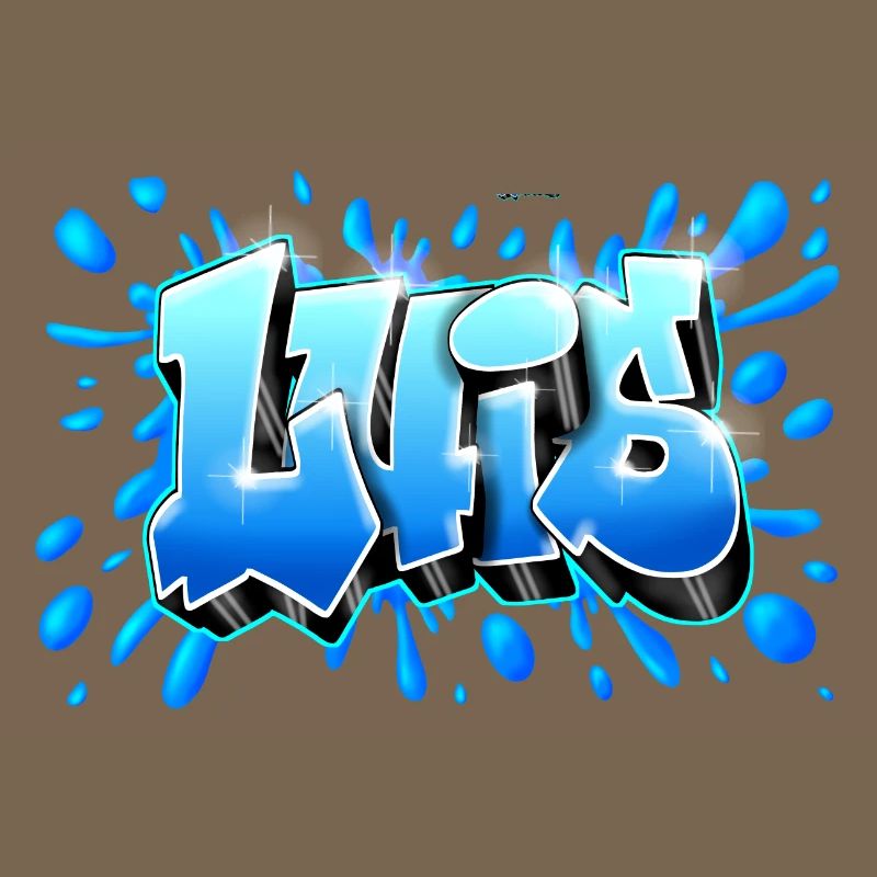 Luis graffiti name splash printable on everything