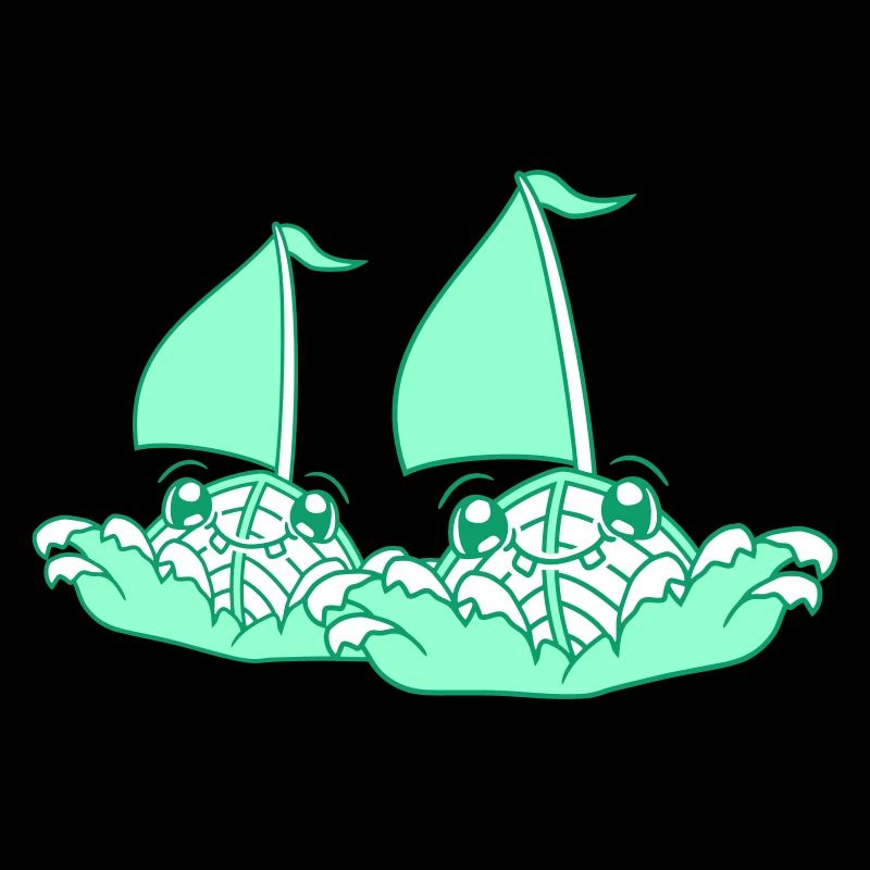 Two Sailing Ships Faces Cartoon Team Competition