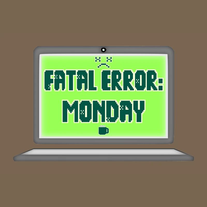 Fatal Error I Hate Mondays Geek Tech Sarcastic