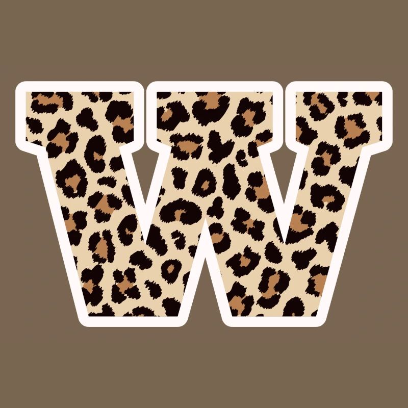 Letter W Leopard Pattern - Birthday Gift Idea