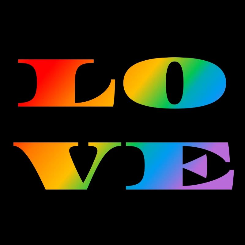 Amour arc-en-ciel rétro