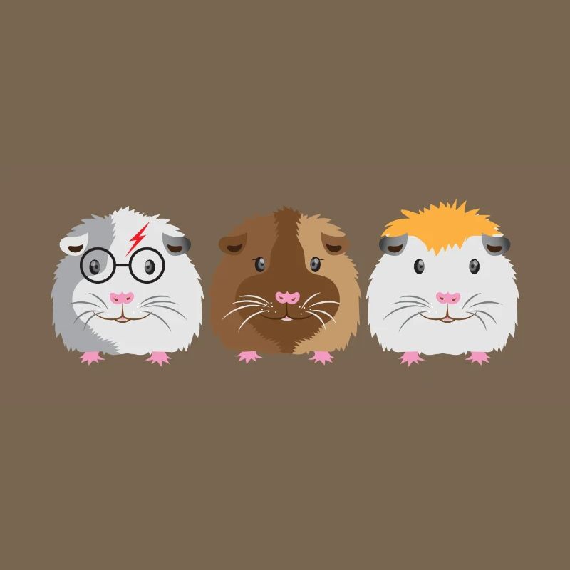 Trois petits cochons d'Inde mignons