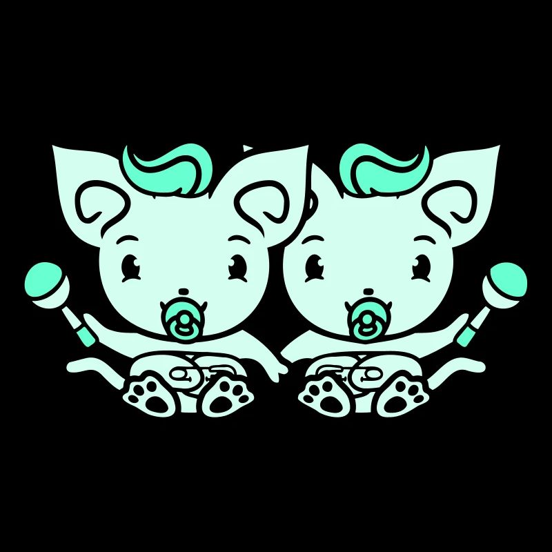 2 sucettes chats Deux petits frères et sœurs jumeaux