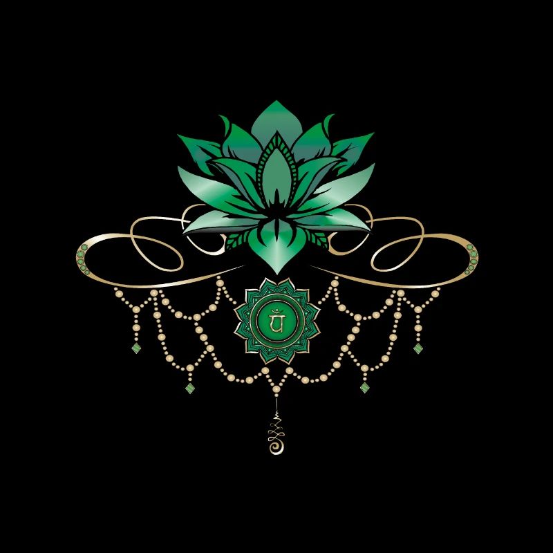Chakras du lotus vert unalome