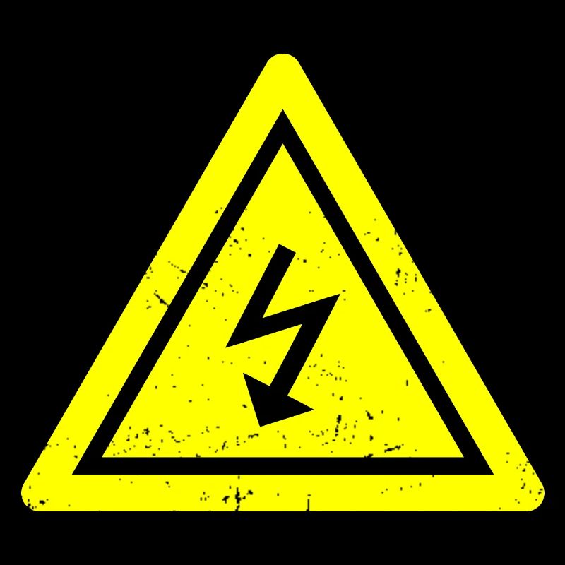 Electricians and electronics technicians saying caution electricity