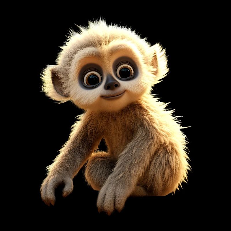 Gibbon Monkey Bébé Singe Petit Gibbons Singe Mignon