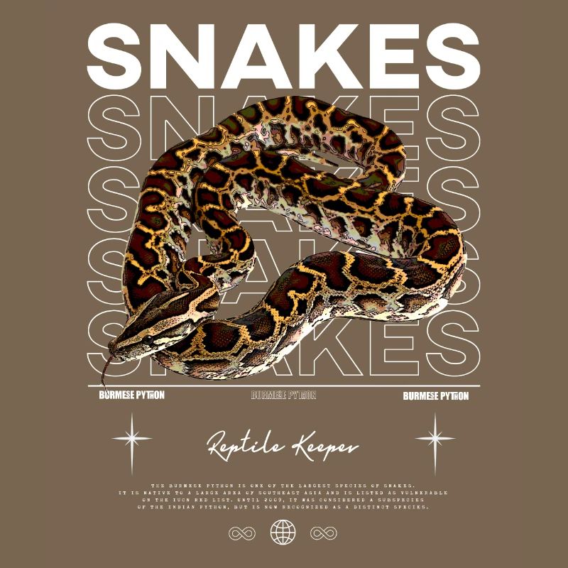 Burmese Python Modern Streetwear Reptile Keeper