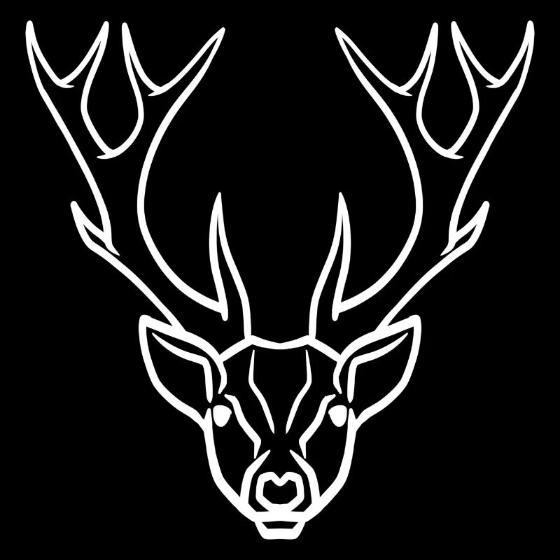 Deer head symbol white