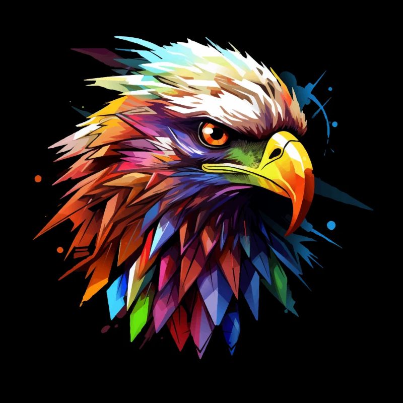 Tête d’aigle colorée