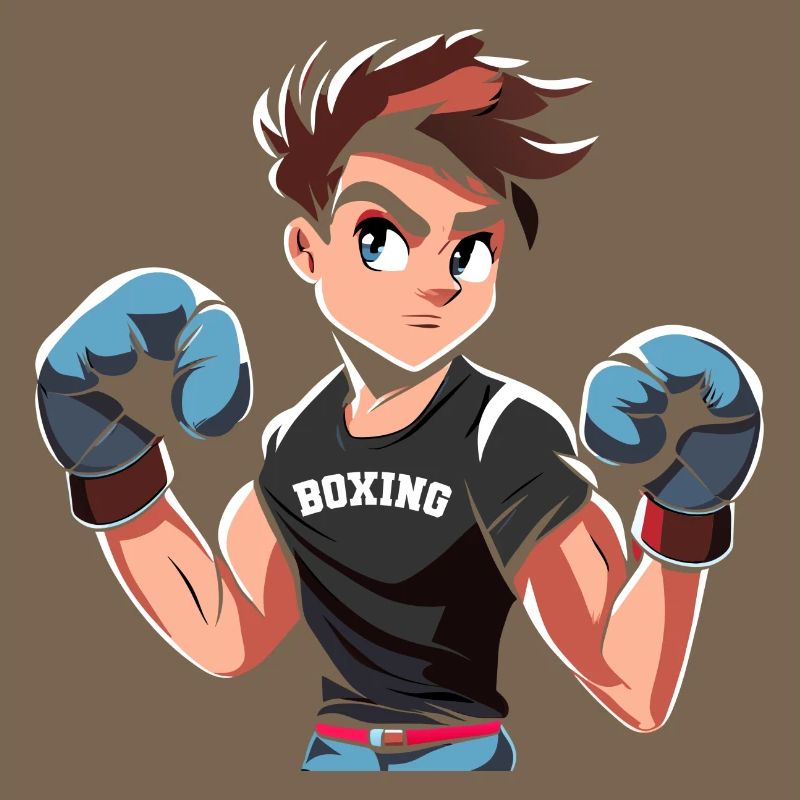 Conception de boxe adolescente avec des gants de boxe