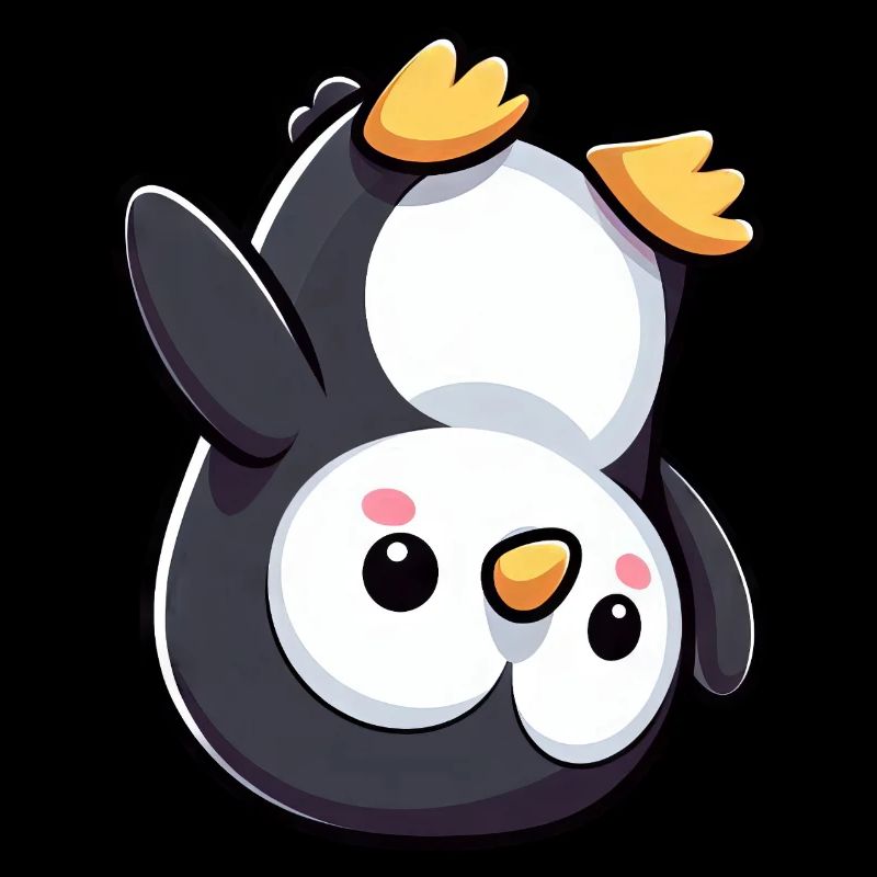 Mignon Pingouin Poirier Dessin animé Chibi