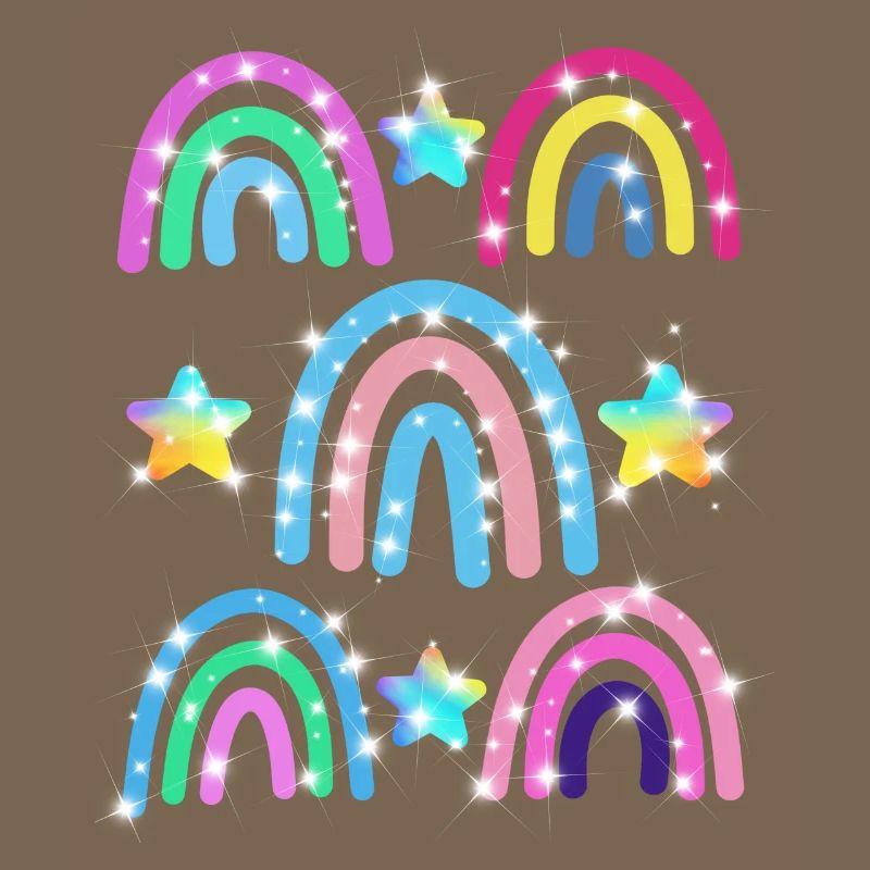 Glitter Rainbow Star Pattern