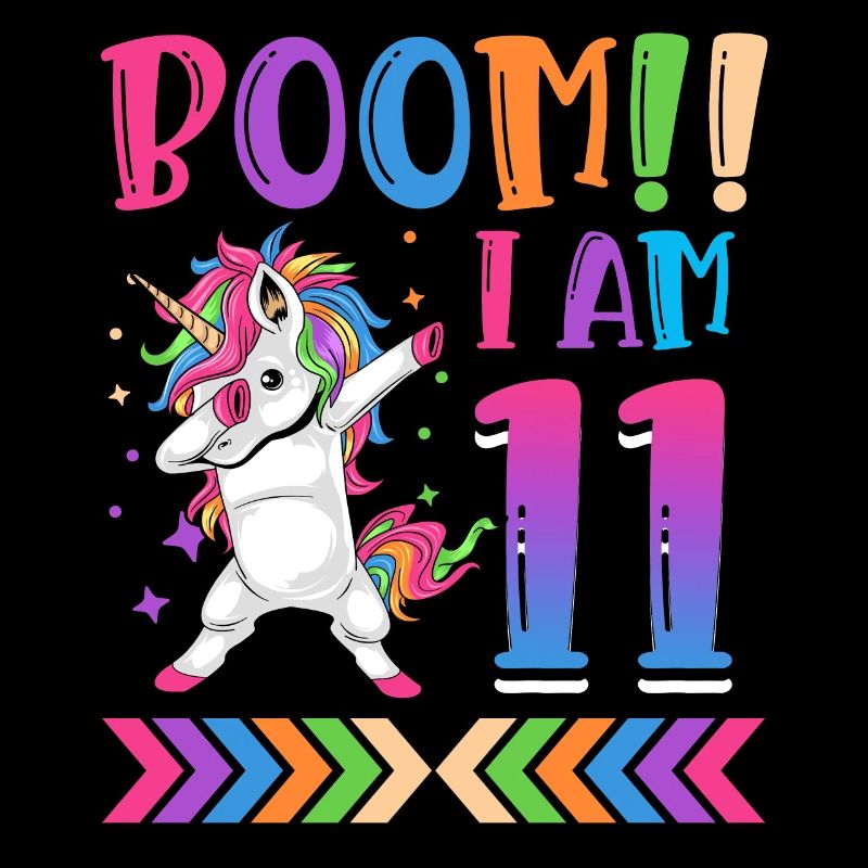 Boom!! Ich Bin 11, Buntes Lustiges Einhorn 11.