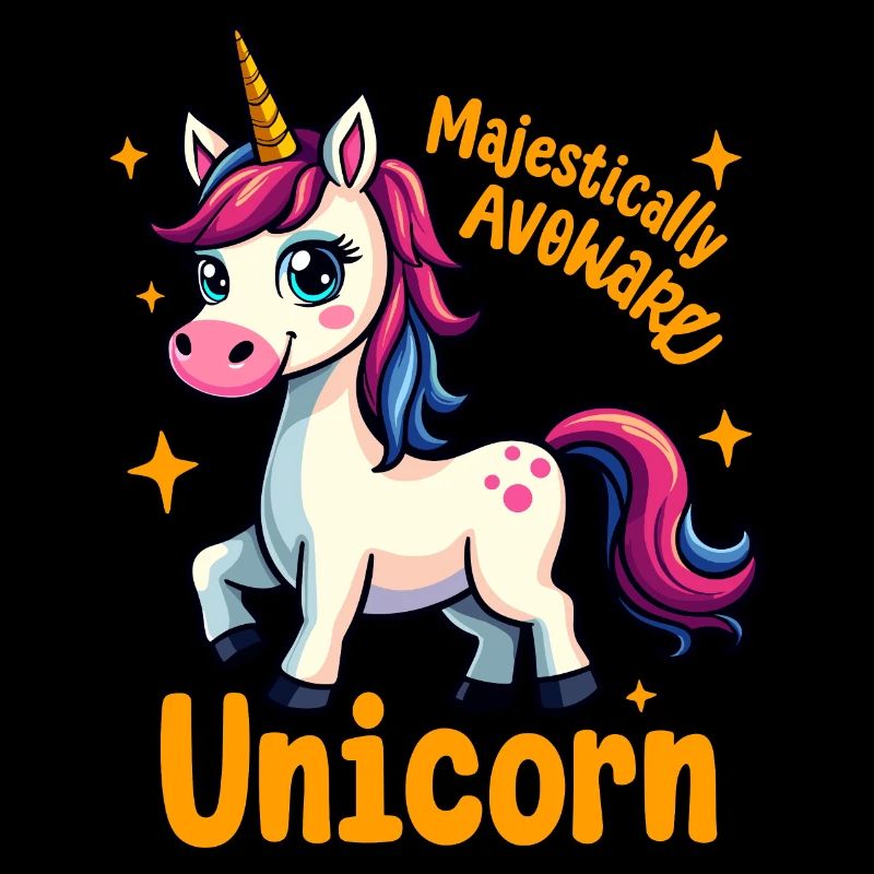 Licorne majestueusement maladroite avec des étincelles