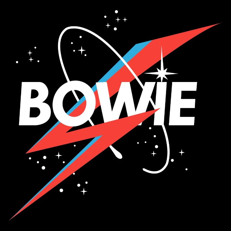 David Bowie Schriftzug Sternenhimmel Mit Blitz