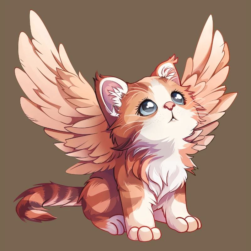 Conception de bande dessinée d’ange chat mignon