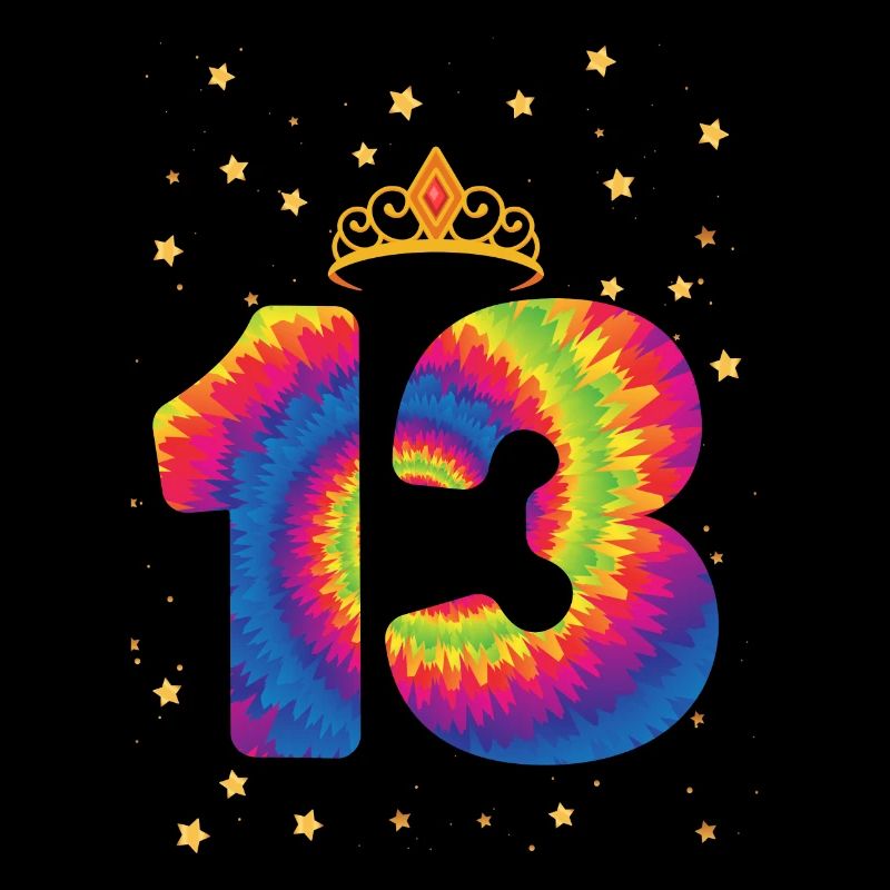 13e anniversaire Krone | | d’anniversaire sur le thème de Tie Dye