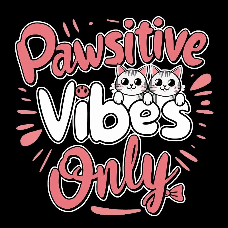 pawsitive vibes only - chat et motivation