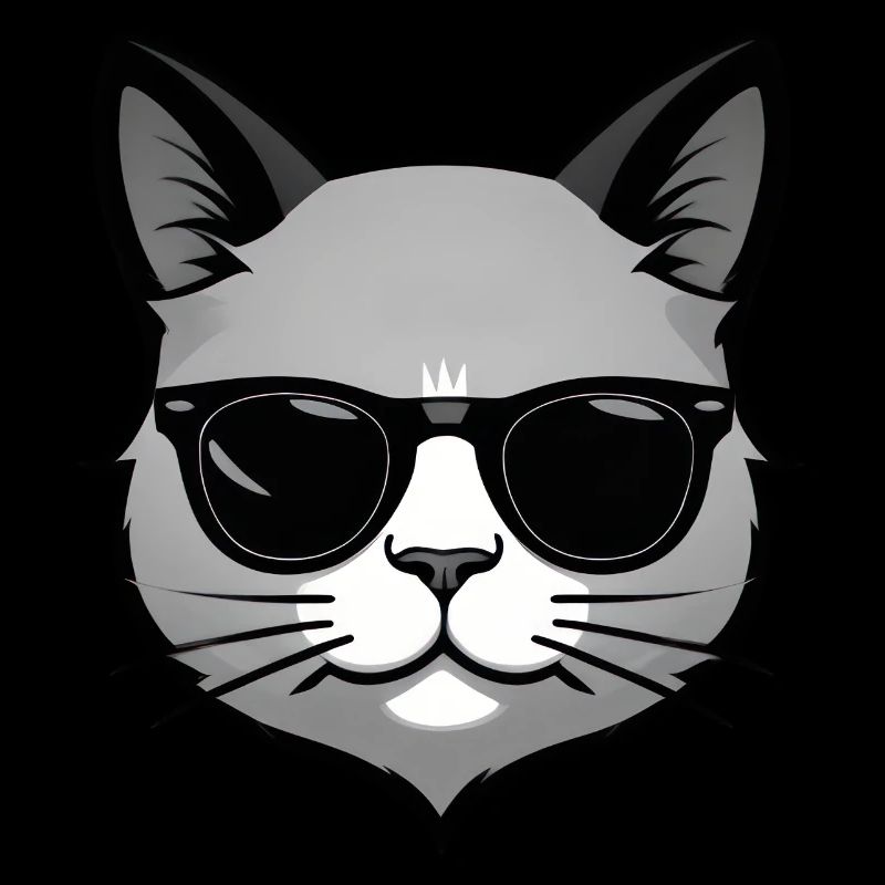Chat de dessin animé cool avec des lunettes de soleil