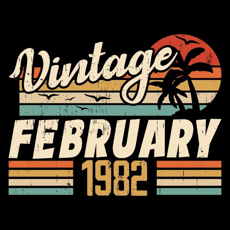 Millésime Né Février 1982 Cadeau 42e Anniversaire