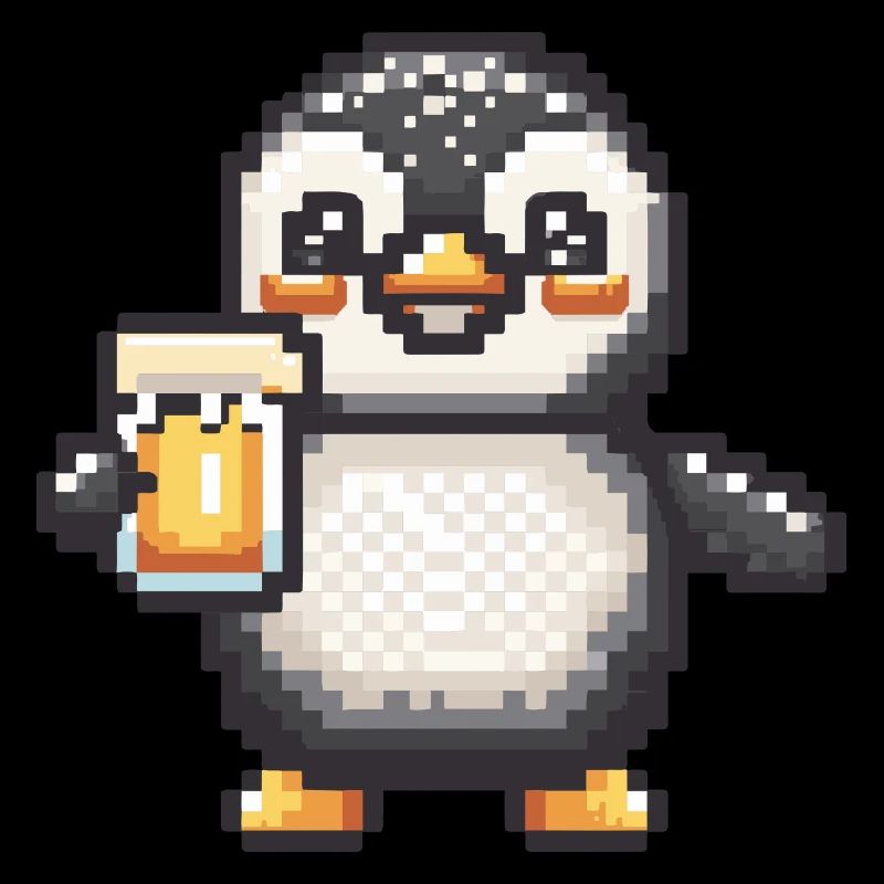 Pingouin bière pixel