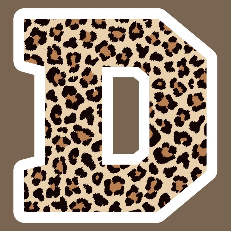 Letter D Leopard Pattern - Birthday Gift Idea