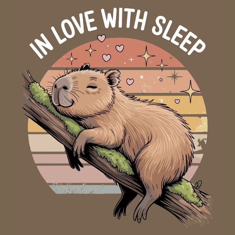 Conception de sommeil Capybara mignon