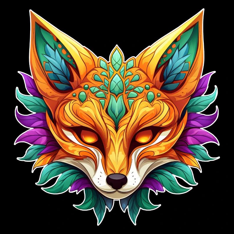 Portrait de renard de Mardi Gras