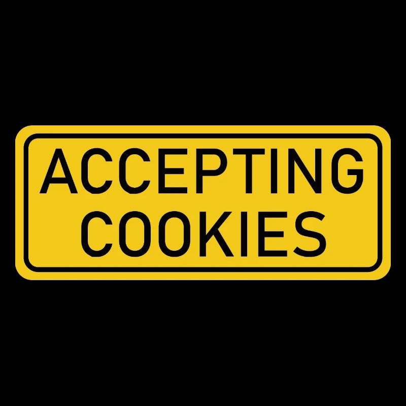 Accepting Cookies - yellow warning sign