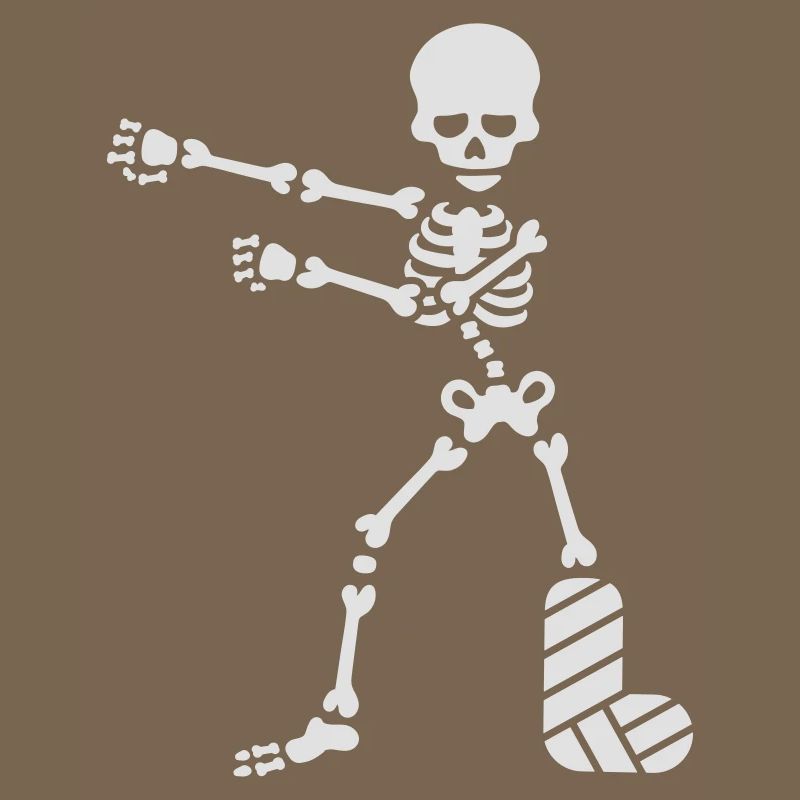 Broken leg plaster floss dance flossing skeleton