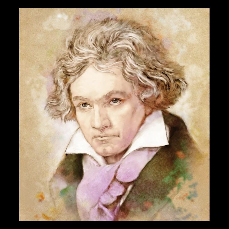 Ludwig van Beethoven dans un style aquarelle