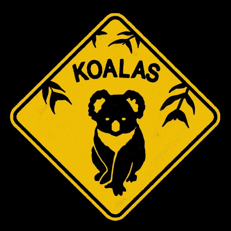 Koala panneau de signalisation jaune