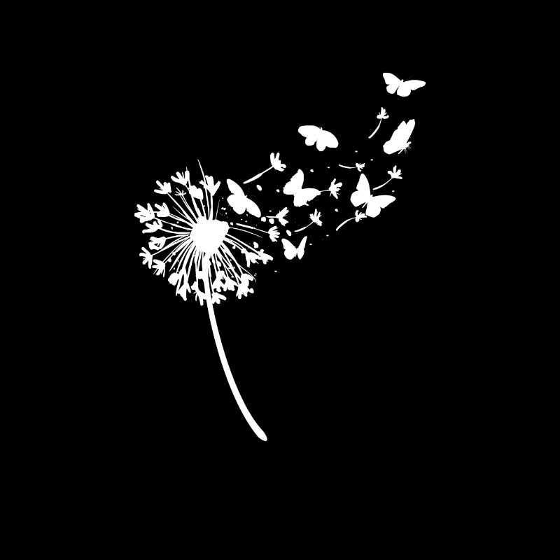 A Nice Blowball Dandelion With Butterflies Make A
