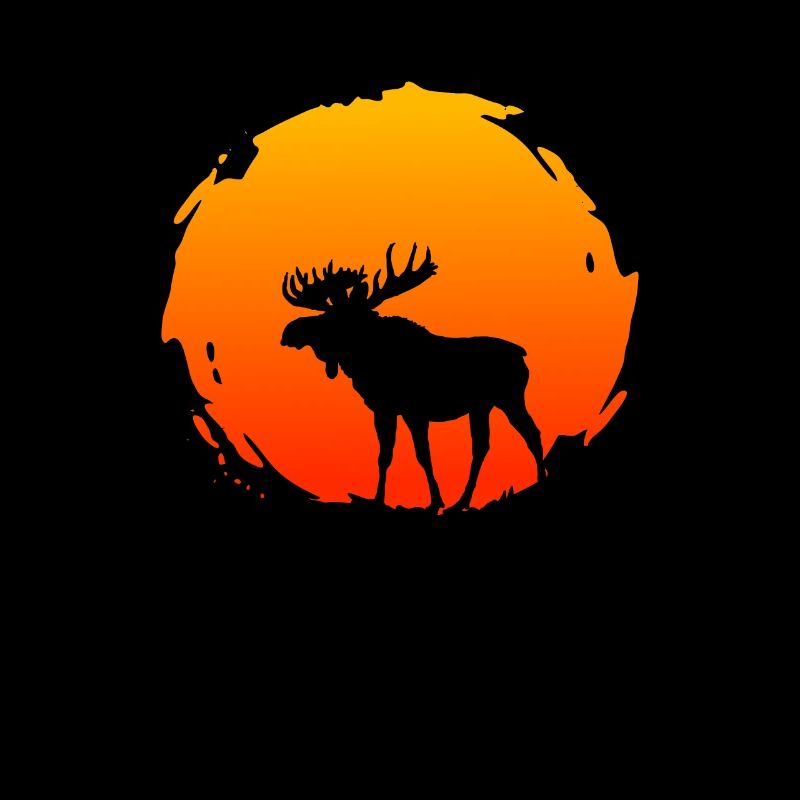 An Elk With A Sunset