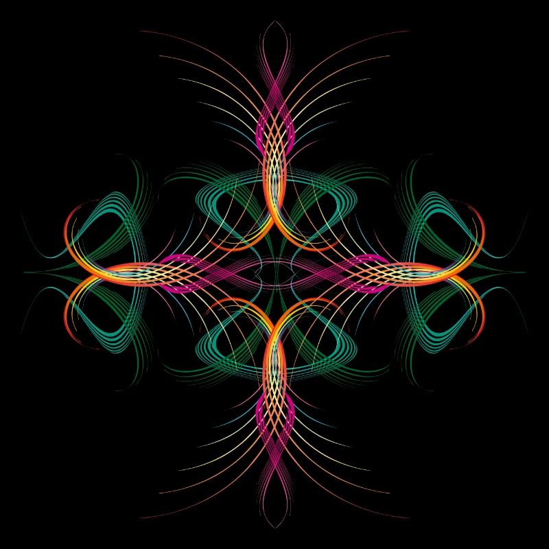very delicate dynamically flowing cross ornament