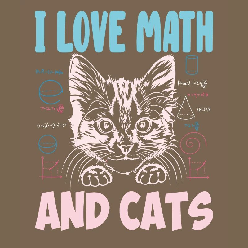 Math Kitty Cat I Love Math And Cats Math Teacher