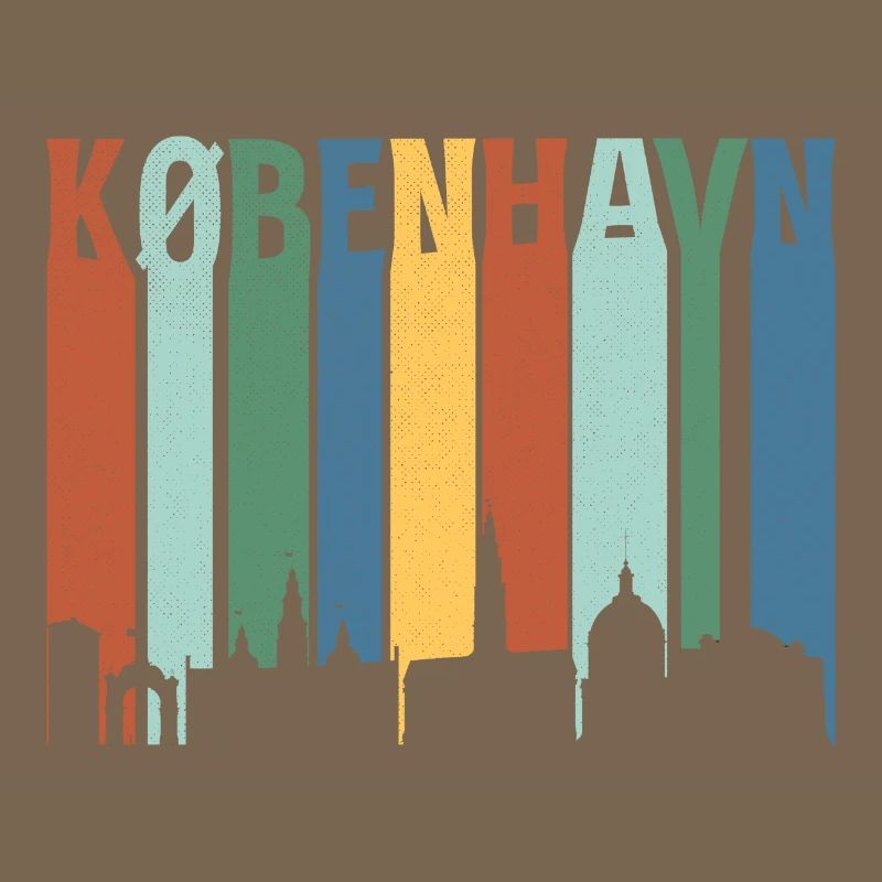 København Neon Skyline Pattern