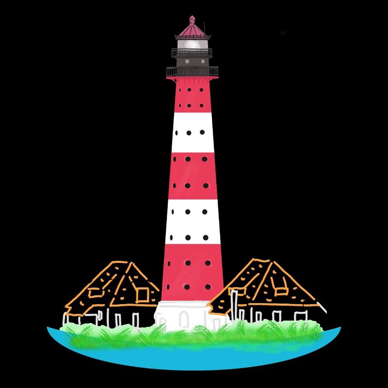 Lighthouse Westerheversand, without text, North Sea