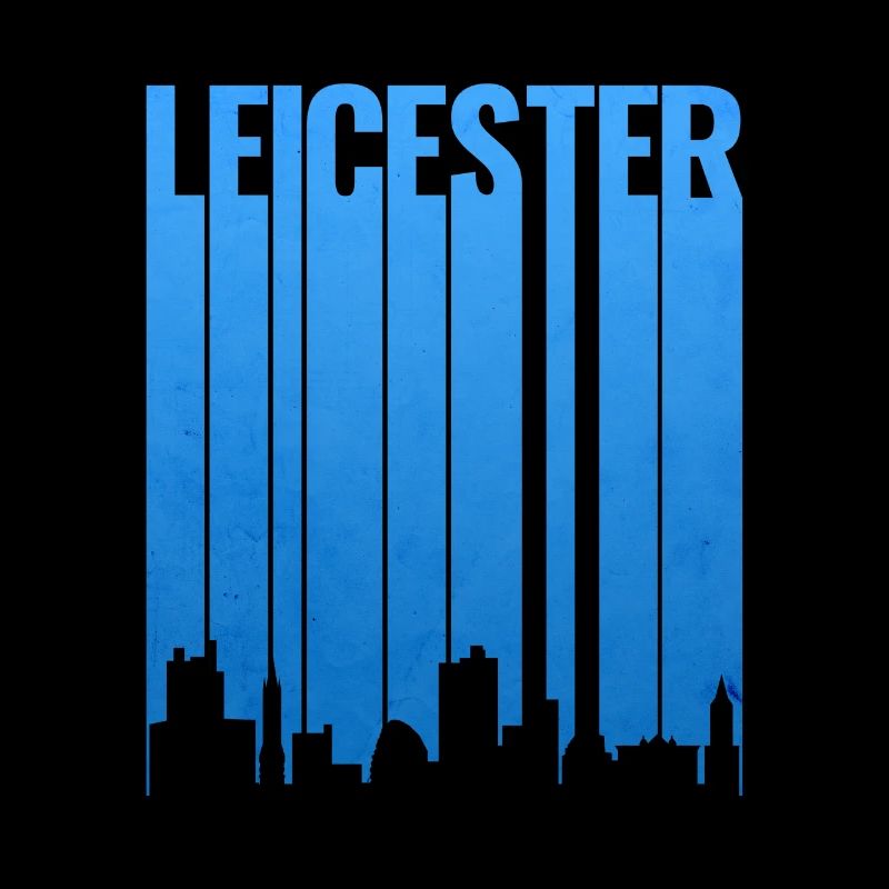 Leicester Skyline Blue Gradient