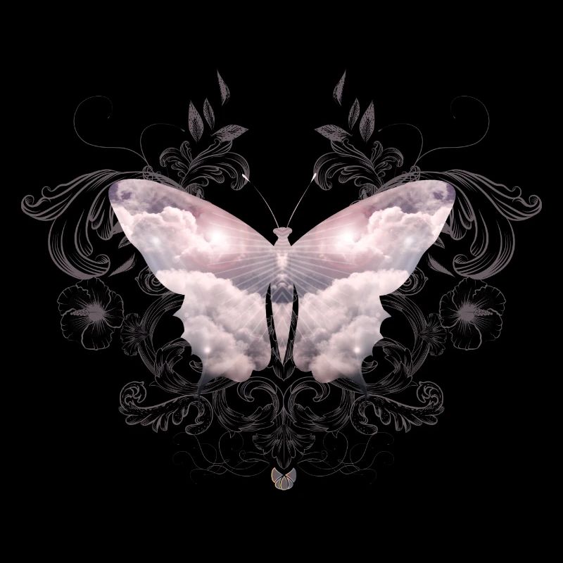 Un papillon céleste de nuages délicats
