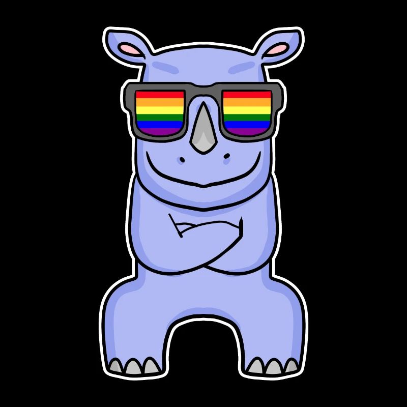 Rainbow - Rhinoceros with glasses