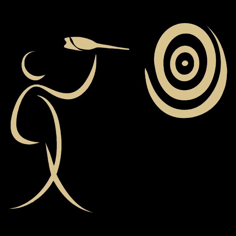 Joueur de fléchettes minimaliste avec fléchette et fléchette