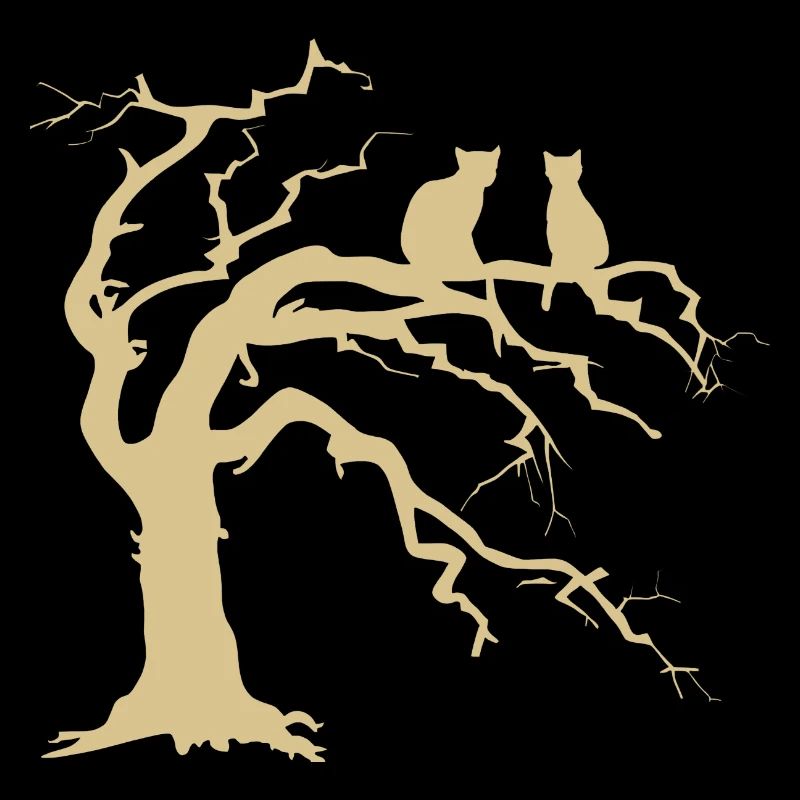 Arbre mort avec 2 silhouettes de chats