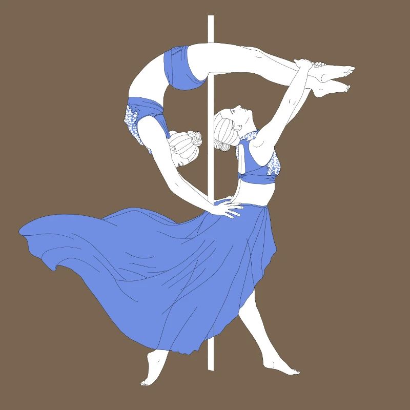 Pole Dance Blue Impression