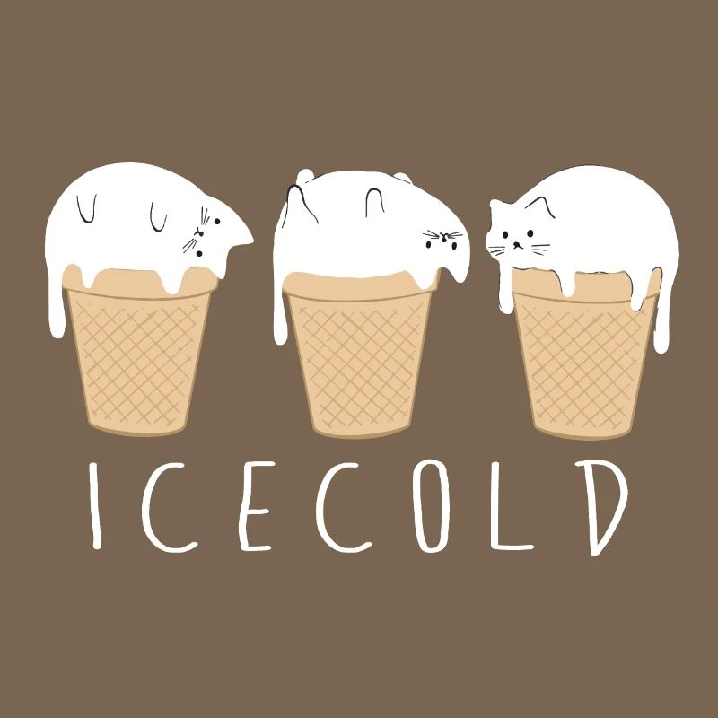 Glace Glacée Chat Drôle de Chat Bébé Glace