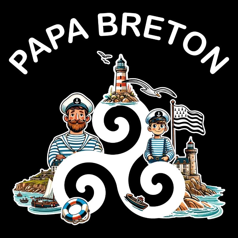 Papa Breton Triskèle et Drapeau de la Bretagne