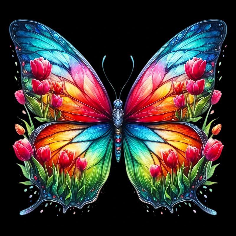 Papillon Fleurs Tulipes Tulipe Hollande